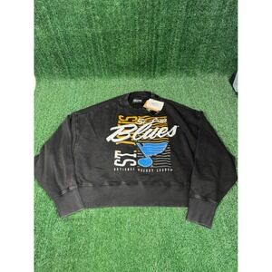 Women's St. Louis Blues New Era Black‎ Throwback Mineral Wash Sweatshirt